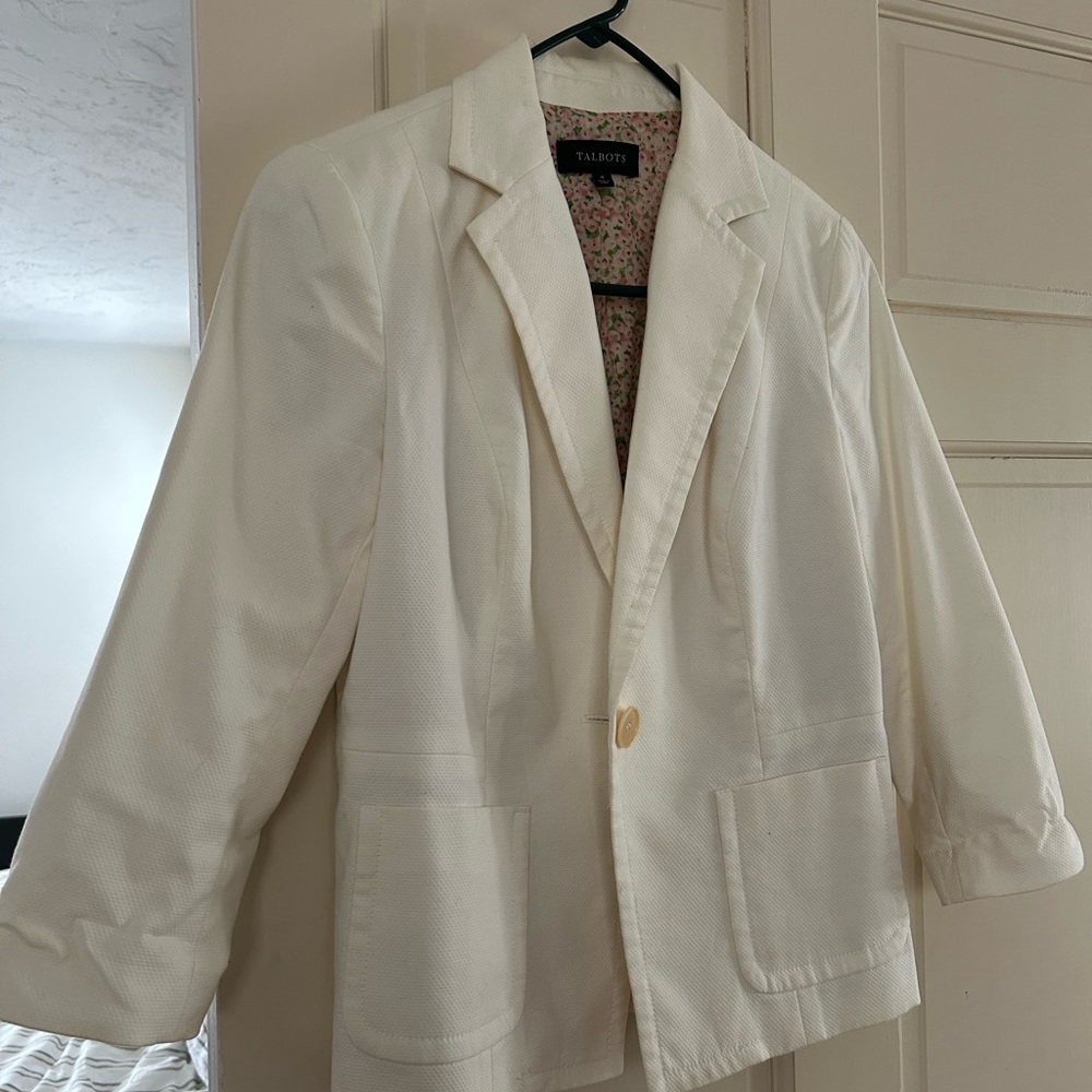 Cream Blazer with Button Detail